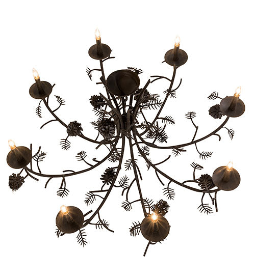 Meyda Lighting Pinecone 42" 8-Light Chestnut Chandelier