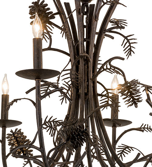 Meyda Lighting Pinecone 42" 8-Light Chestnut Chandelier