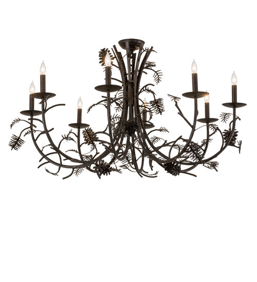 Meyda Lighting Pinecone 42" 8-Light Chestnut Chandelier