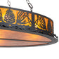 Meyda Lighting Pinecone 48" 8-Light Textured Black Oval Inverted Pendant Light With Amber Mica Shade Glass