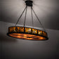 Meyda Lighting Pinecone 48" 8-Light Textured Black Oval Inverted Pendant Light With Amber Mica Shade Glass