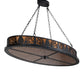 Meyda Lighting Pinecone 48" 8-Light Textured Black Oval Inverted Pendant Light With Amber Mica Shade Glass
