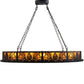 Meyda Lighting Pinecone 48" 8-Light Textured Black Oval Inverted Pendant Light With Amber Mica Shade Glass