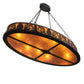 Meyda Lighting Pinecone 48" 8-Light Textured Black Oval Inverted Pendant Light With Amber Mica Shade Glass