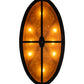 Meyda Lighting Pinecone 48" 8-Light Textured Black Oval Inverted Pendant Light With Amber Mica Shade Glass