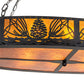Meyda Lighting Pinecone 48" 8-Light Textured Black Oval Inverted Pendant Light With Amber Mica Shade Glass