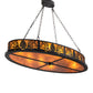 Meyda Lighting Pinecone 48" 8-Light Textured Black Oval Inverted Pendant Light With Amber Mica Shade Glass