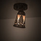 Meyda Lighting Pinecone 5-11" Bronze Swing Arm Flush Mount Light With Silver Mica Shade Glass