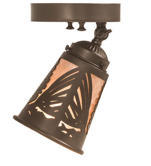 Meyda Lighting Pinecone 5-11" Bronze Swing Arm Flush Mount Light With Silver Mica Shade Glass