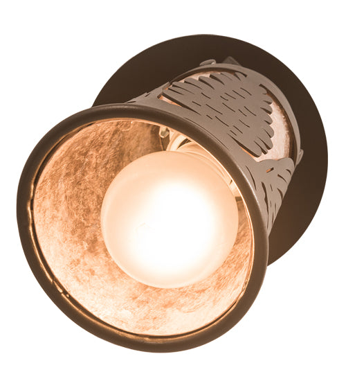 Meyda Lighting Pinecone 5-11" Bronze Swing Arm Flush Mount Light With Silver Mica Shade Glass