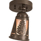 Meyda Lighting Pinecone 5-11" Bronze Swing Arm Flush Mount Light With Silver Mica Shade Glass