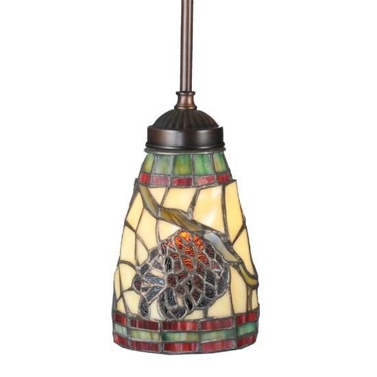 Meyda Lighting Pinecone 5" Mini Pendant Light With Stained Shade Glass