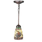 Meyda Lighting Pinecone 5" Mini Pendant Light With Stained Shade Glass