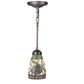 Meyda Lighting Pinecone 5" Mini Pendant Light With Stained Shade Glass