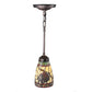 Meyda Lighting Pinecone 5" Mini Pendant Light With Stained Shade Glass