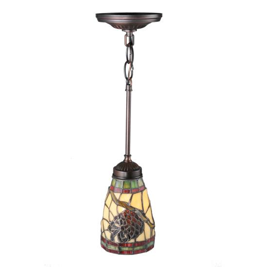 Meyda Lighting Pinecone 5" Mini Pendant Light With Stained Shade Glass