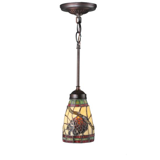 Meyda Lighting Pinecone 5" Mini Pendant Light With Stained Shade Glass