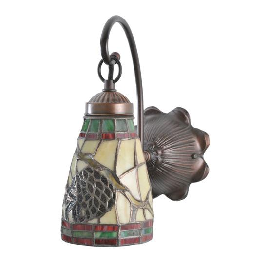 Meyda Lighting Pinecone 6" Mahogany Bronze Wall Sconce With Stained Shade Glass