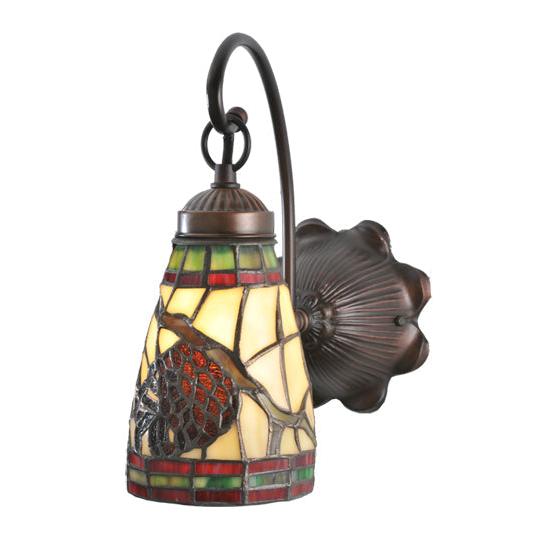 Meyda Lighting Pinecone 6" Mahogany Bronze Wall Sconce With Stained Shade Glass