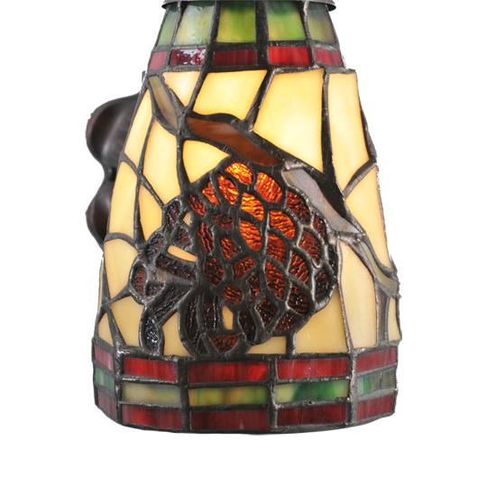 Meyda Lighting Pinecone 6" Mahogany Bronze Wall Sconce With Stained Shade Glass