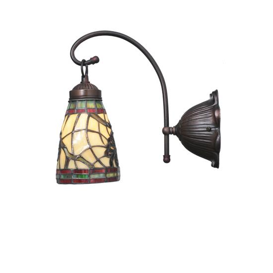 Meyda Lighting Pinecone 6" Mahogany Bronze Wall Sconce With Stained Shade Glass
