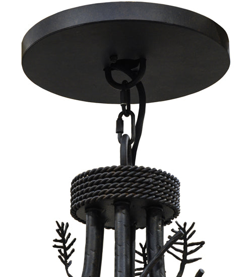 Meyda Lighting Pinecone 60" 24-Light 3-Tier Chestnut Chandelier With Faux Candlelight