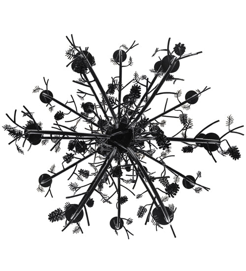 Meyda Lighting Pinecone 60" 24-Light 3-Tier Chestnut Chandelier With Faux Candlelight