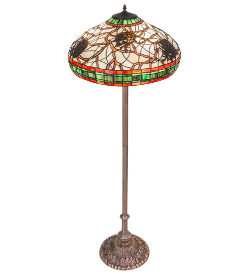 Meyda Lighting Pinecone 61" 3-Light Floor Lamp With Multi-Colored Shade Glass