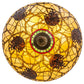 Meyda Lighting Pinecone 68068 24" 4-Light Antique Copper Inverted Pendant Light With Multi-Colored Shade Glass