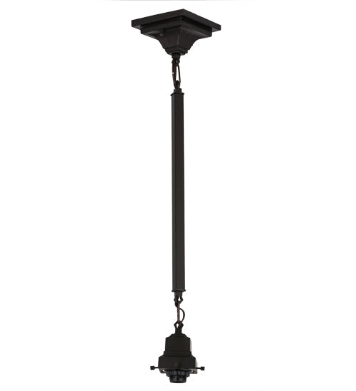 Meyda Lighting Pinecone 7" Mahogany Bronze Mission Mini Pendant Light With Multi-Colored Shade Glass