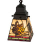 Meyda Lighting Pinecone 7" Mahogany Bronze Mission Mini Pendant Light With Multi-Colored Shade Glass