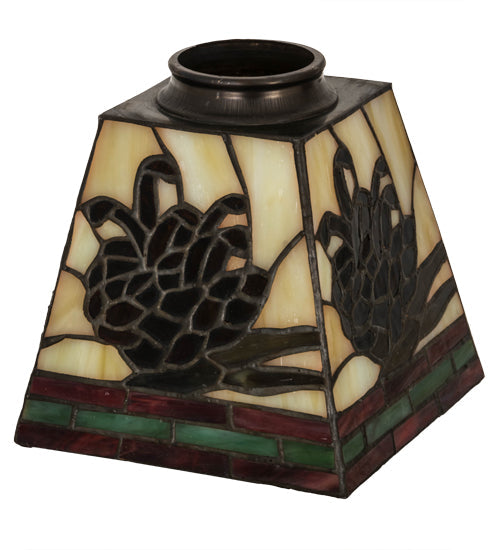 Meyda Lighting Pinecone 7" Mission Multi-Colored Shade Glass