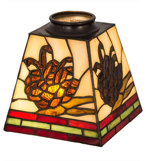 Meyda Lighting Pinecone 7" Mission Multi-Colored Shade Glass