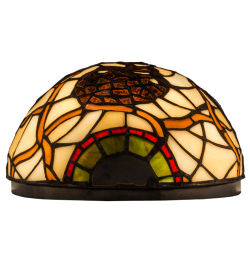 Meyda Lighting Pinecone 8" Bronze Wall Sconce With Multi-Colored Shade Glass
