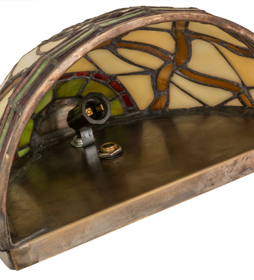 Meyda Lighting Pinecone 8" Bronze Wall Sconce With Multi-Colored Shade Glass