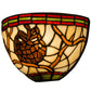 Meyda Lighting Pinecone 8" Bronze Wall Sconce With Multi-Colored Shade Glass