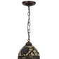Meyda Lighting Pinecone 8" Mahogany Bronze Mini Pendant Light With Multi-Colored Idalight Shade