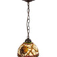 Meyda Lighting Pinecone 8" Mahogany Bronze Mini Pendant Light With Multi-Colored Idalight Shade