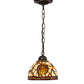 Meyda Lighting Pinecone 8" Mahogany Bronze Mini Pendant Light With Multi-Colored Idalight Shade