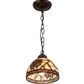 Meyda Lighting Pinecone 8" Mahogany Bronze Mini Pendant Light With Multi-Colored Idalight Shade