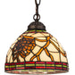 Meyda Lighting Pinecone 8" Mahogany Bronze Mini Pendant Light With Multi-Colored Idalight Shade