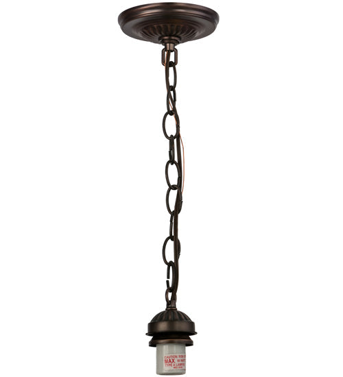 Meyda Lighting Pinecone 8" Mahogany Bronze Mini Pendant Light With Multi-Colored Idalight Shade