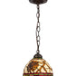 Meyda Lighting Pinecone 8" Mahogany Bronze Mini Pendant Light With Multi-Colored Idalight Shade