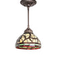Meyda Lighting Pinecone 8" Mahogany Bronze Mini Pendant Light With Multi-Colored Shade Glass