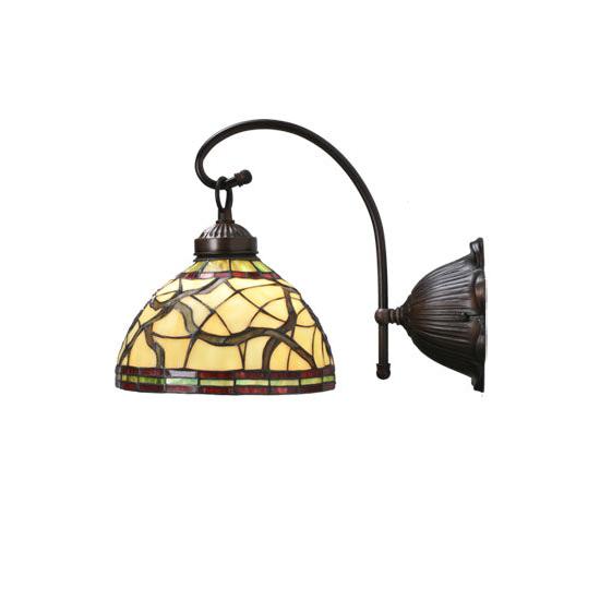 Meyda Lighting Pinecone 8" Mahogany Bronze Wall Sconce With Stained Shade Glass