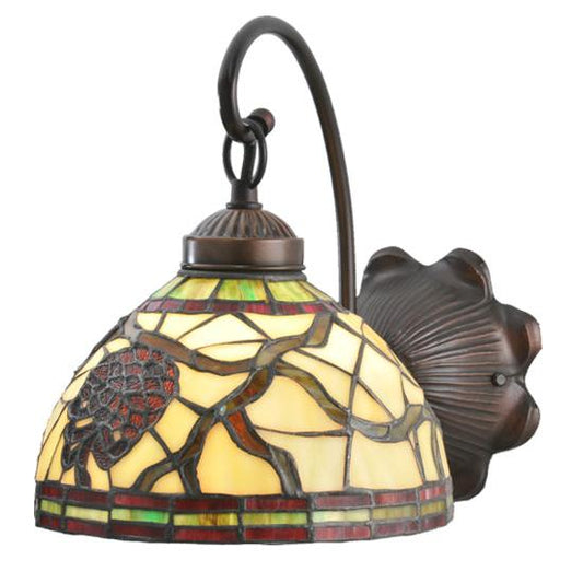 Meyda Lighting Pinecone 8" Mahogany Bronze Wall Sconce With Stained Shade Glass