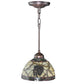 Meyda Lighting Pinecone 8" Mini Pendant Light With Stained Shade Glass