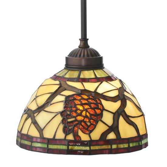 Meyda Lighting Pinecone 8" Mini Pendant Light With Stained Shade Glass