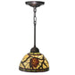 Meyda Lighting Pinecone 8" Mini Pendant Light With Stained Shade Glass