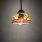 Meyda Lighting Pinecone 8" Oil Rubbed Bronze Mini Pendant Light With Multi-Colored Shade Glass